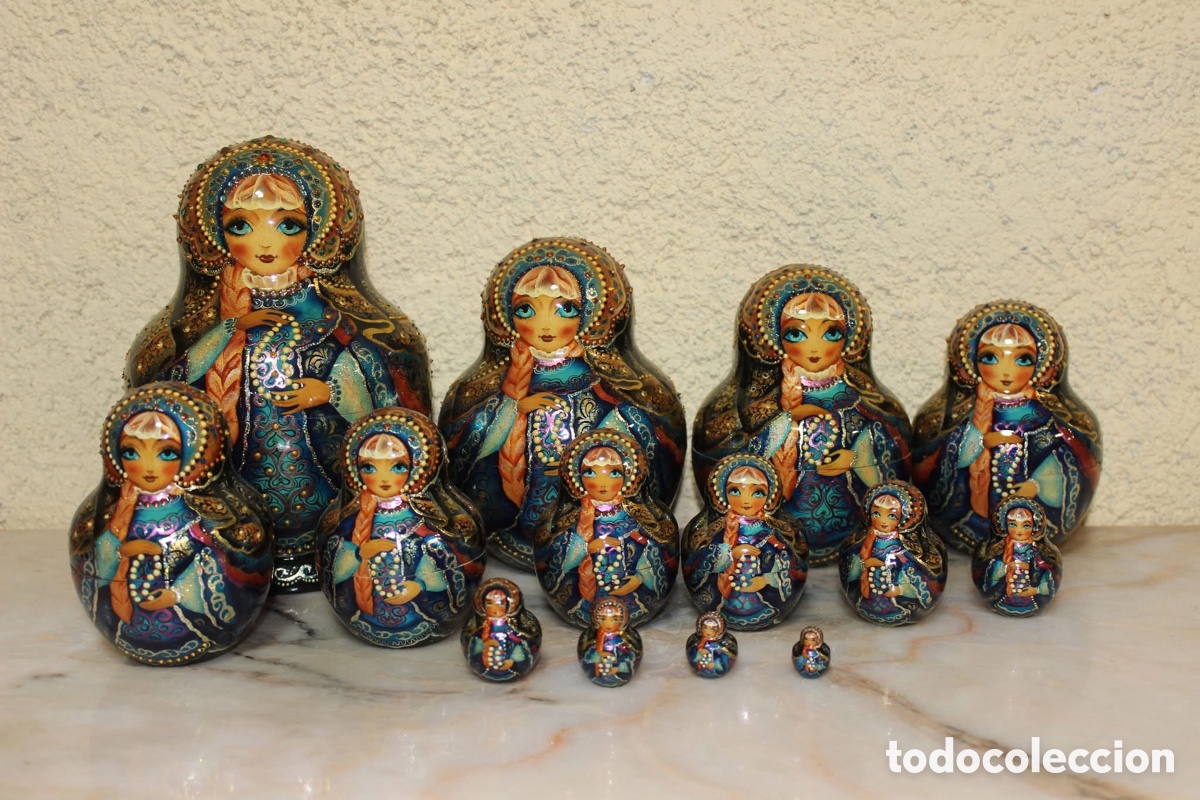 Vintage: Matreshka de autor de 15 plazas de San Petersburgo