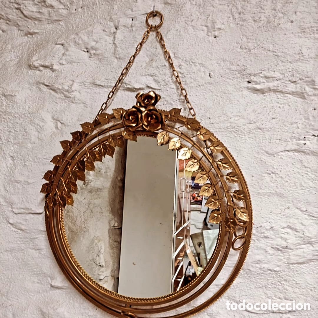 Vintage: Espejo de pared dorado - Foto 1