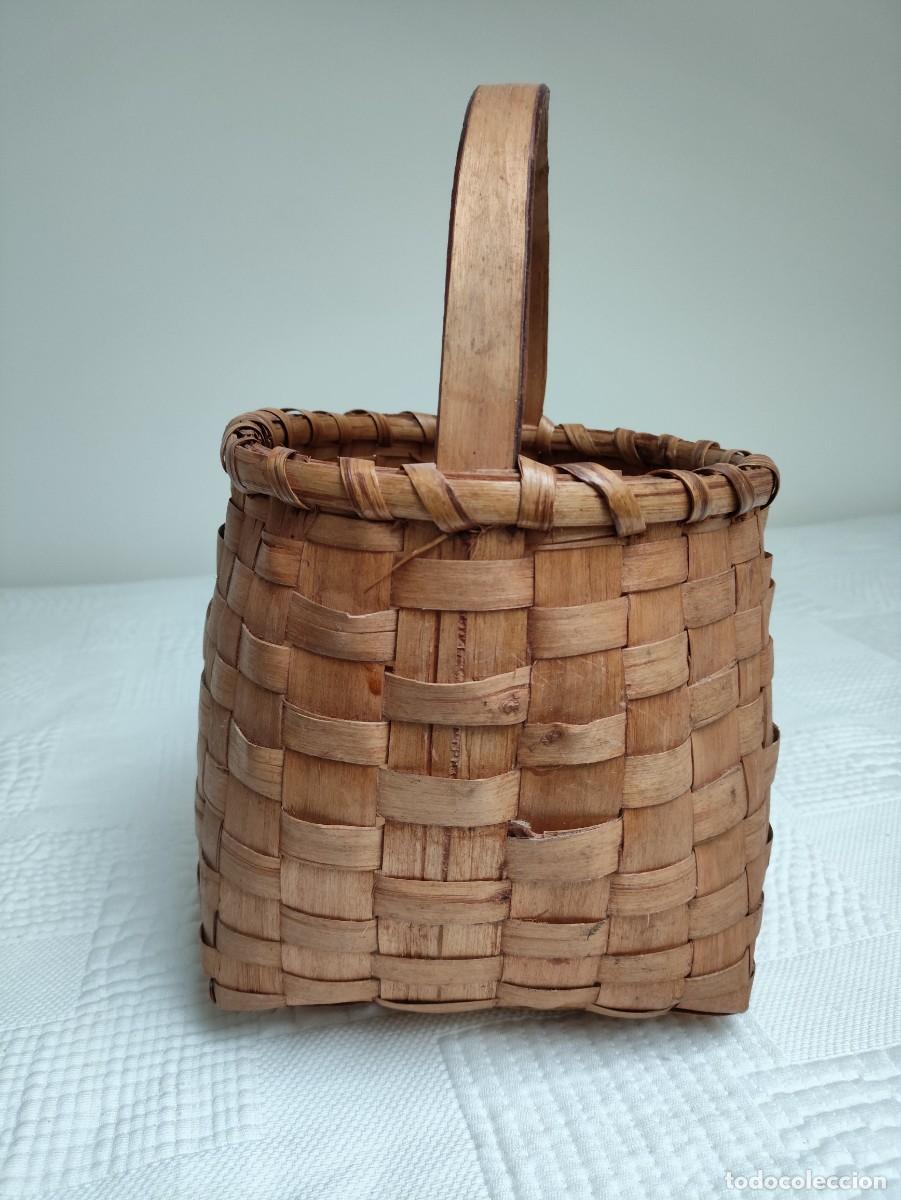 Vintage: Cesta antigua madera trenzada - Foto 2