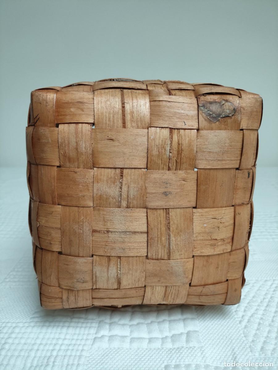 Vintage: Cesta antigua madera trenzada - Foto 4