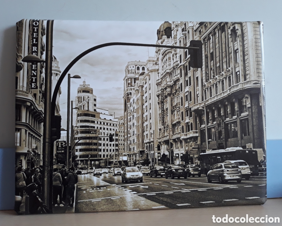 Vintage: Cuadro MADRID Gran Via - Foto 1
