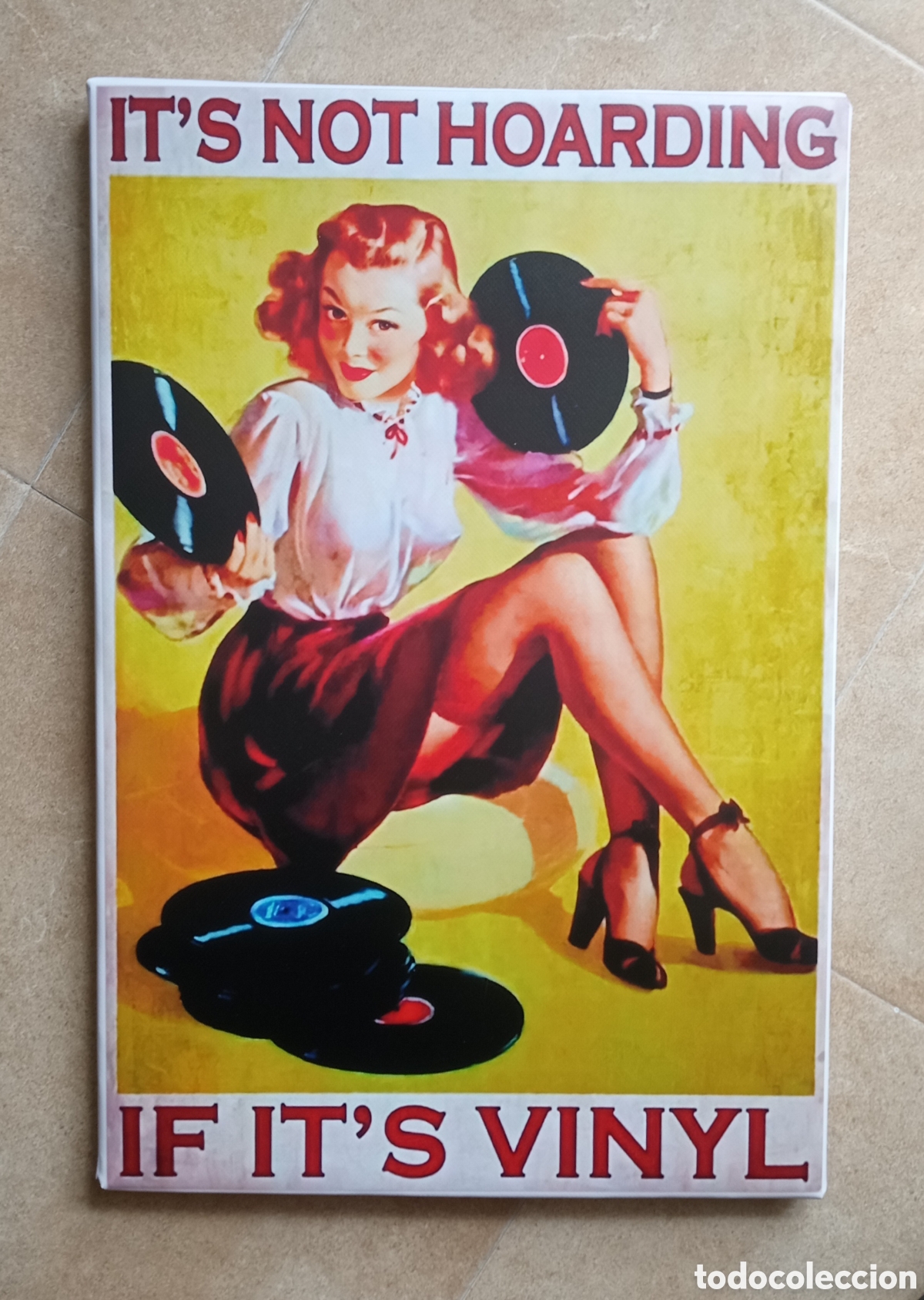 Vintage: Cuadro cartel VINILOS - Foto 1