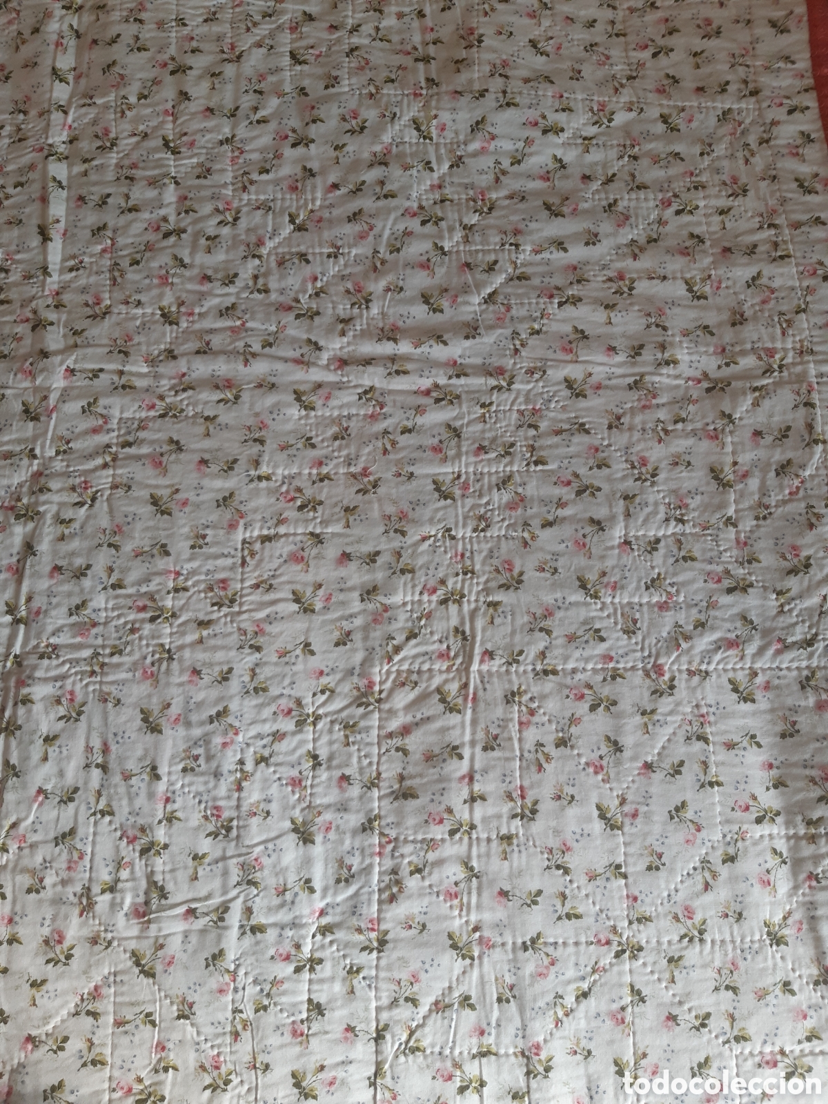 Vintage: Colcha patchwork algod&oacute;n hecha a mano. Para colgar - Foto 4