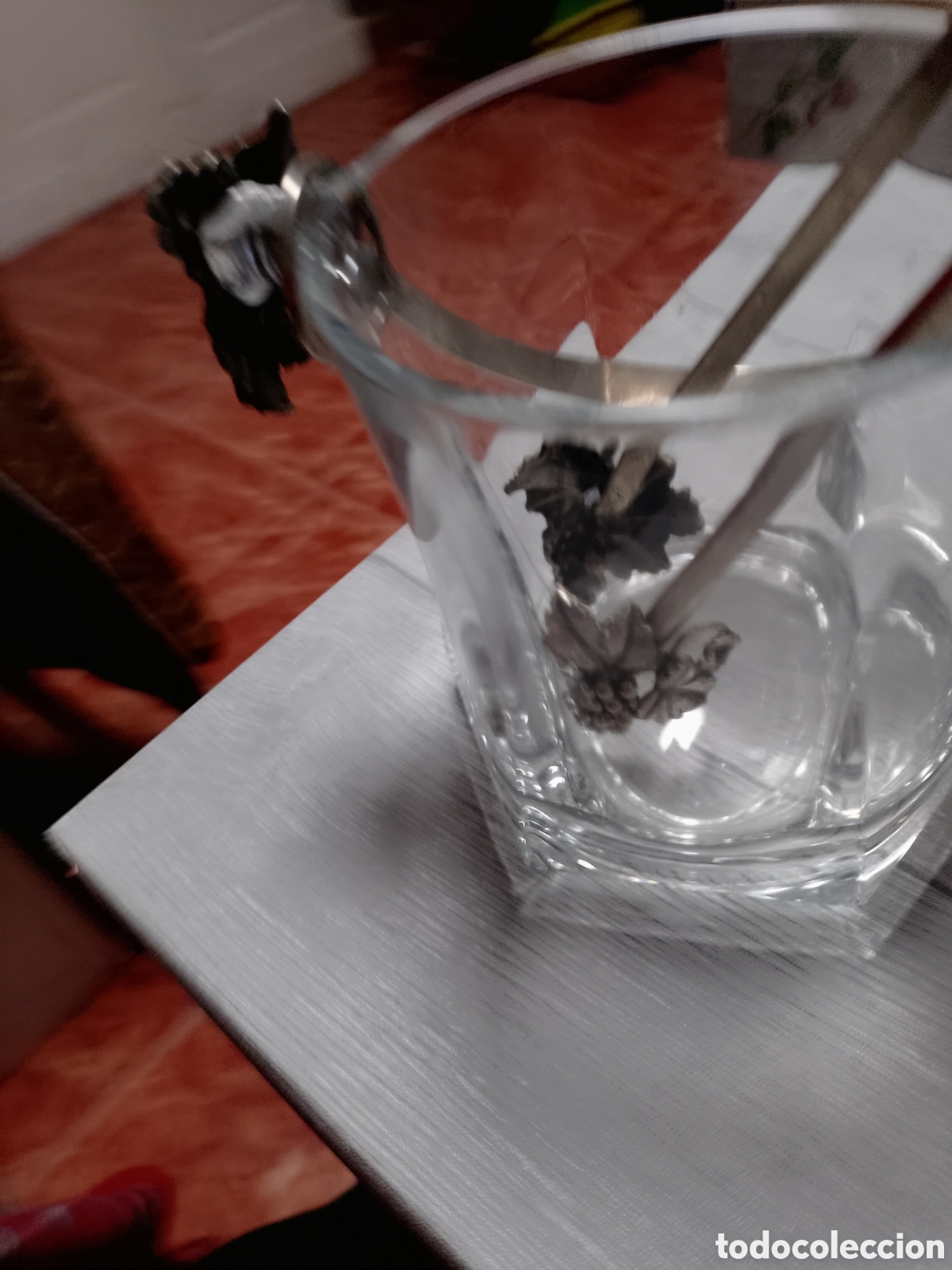Vintage: Cubitera de cristal y lat&oacute;n - Foto 4