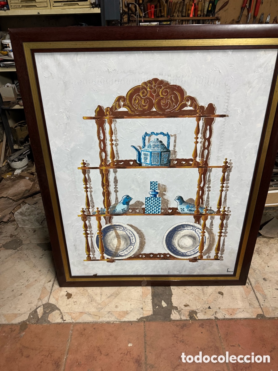 Vintage: Bonito pintura enmarcado