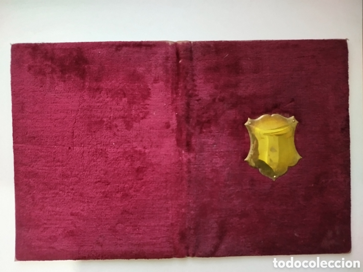 Vintage: Carpeta de terciopelo burdeos - Foto 1