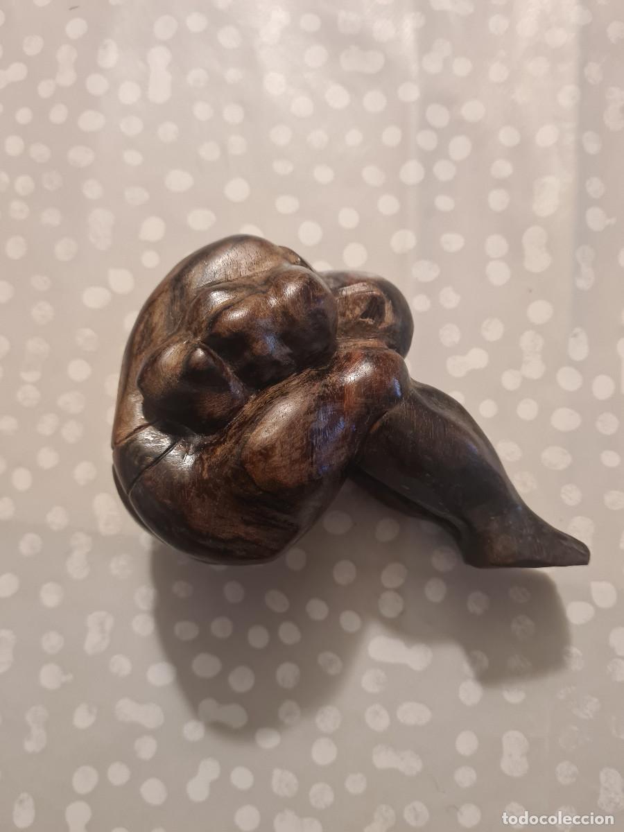 Vintage: Tres figuras de ebano de El Buda Lloron - Foto 7