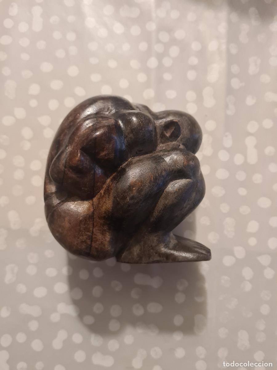 Vintage: Tres figuras de ebano de El Buda Lloron - Foto 8