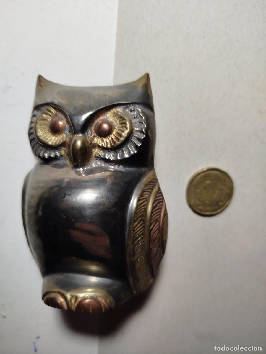 Vintage: Figura buho de laton retro - Foto 1