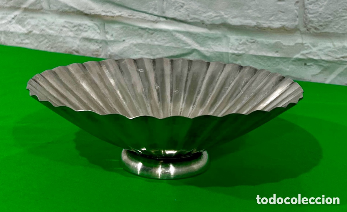 Vintage: ANTIGUO CENTRO DE MESA METAL PLATEADO - Foto 4