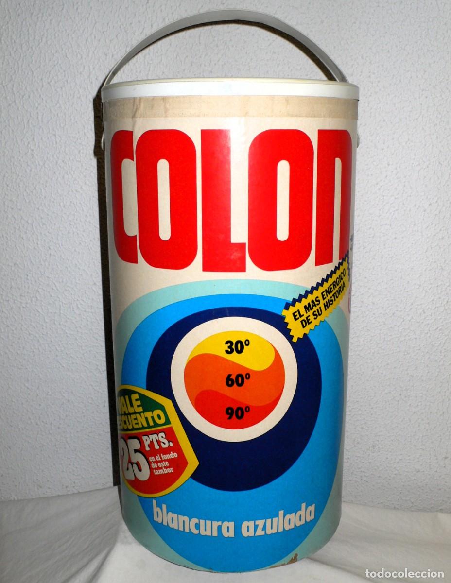 Vintage: TAMBOR DETERGENTE COL&Oacute;N 5 KG.CON TAPA Y ASA -VAC&Iacute;O- - Foto 1