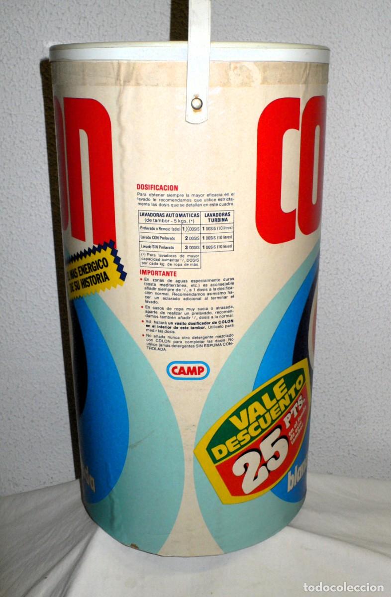 Vintage: TAMBOR DETERGENTE COL&Oacute;N 5 KG.CON TAPA Y ASA -VAC&Iacute;O- - Foto 2
