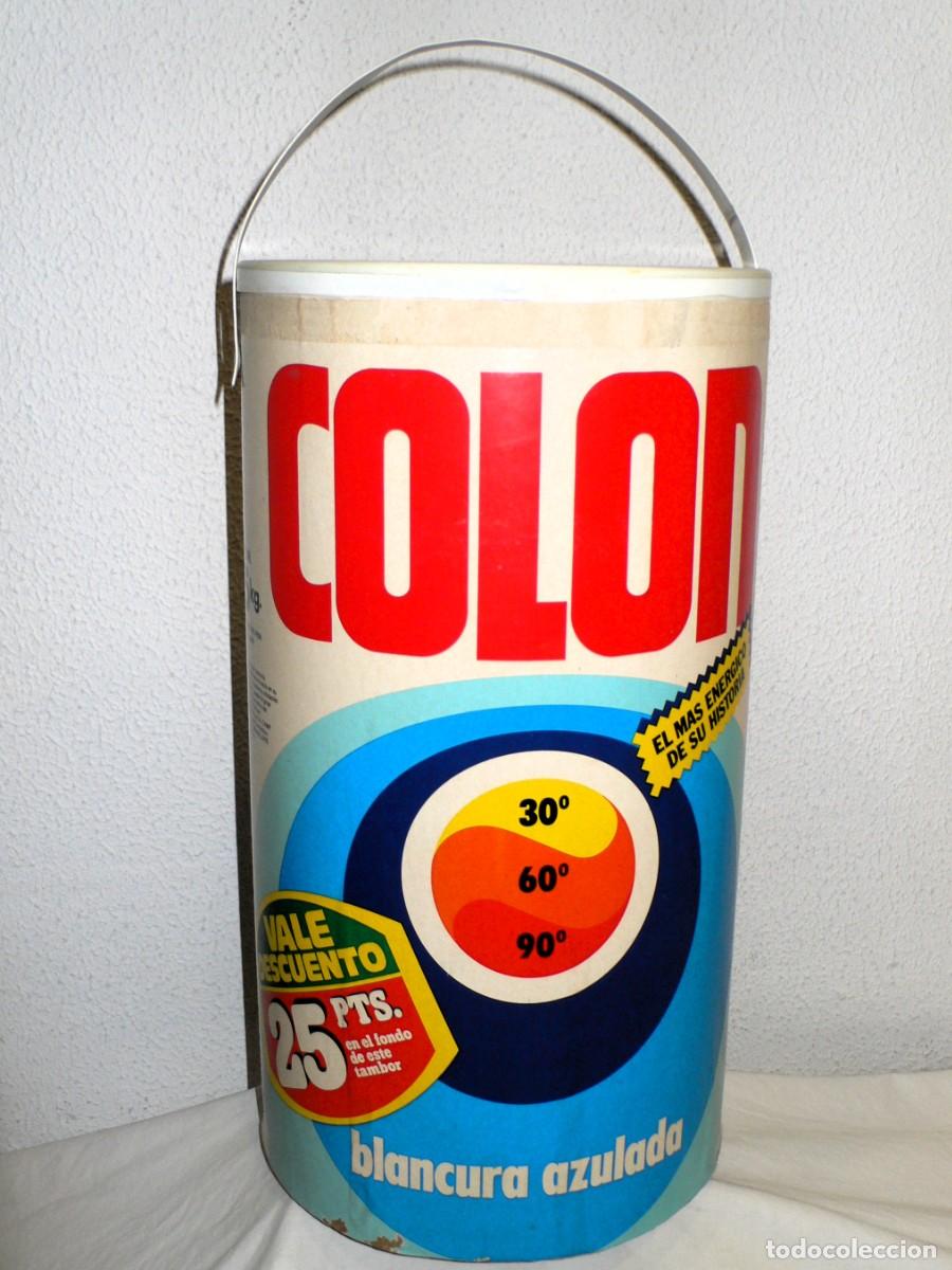Vintage: TAMBOR DETERGENTE COL&Oacute;N 5 KG.CON TAPA Y ASA -VAC&Iacute;O- - Foto 3