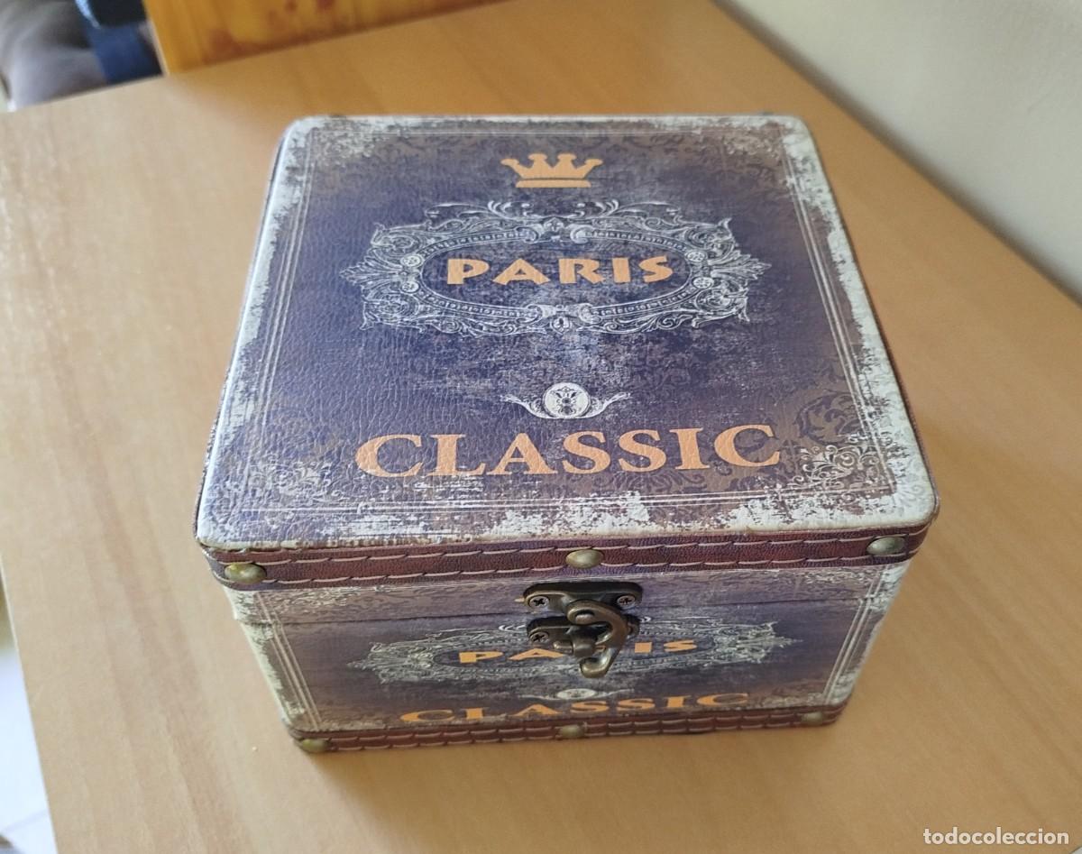 Vintage: Caja de madera &rdquo;Paris&rdquo; envejecida - Foto 2