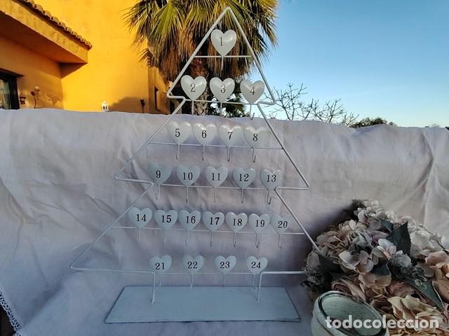 Vintage: Calendario adviento metal blanco - Foto 1