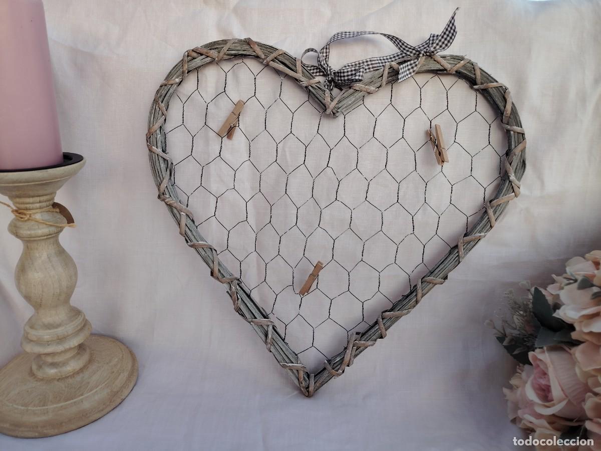Vintage: Coraz&oacute;n de tela gallinera - Foto 1