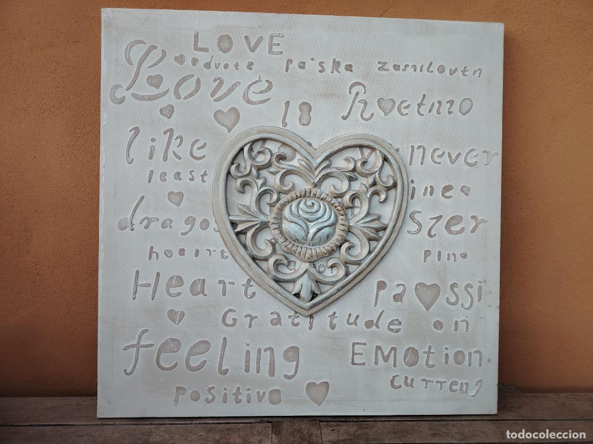 Vintage: Lienzo &rdquo; Coraz&oacute;n&rdquo; decorativo - Foto 2