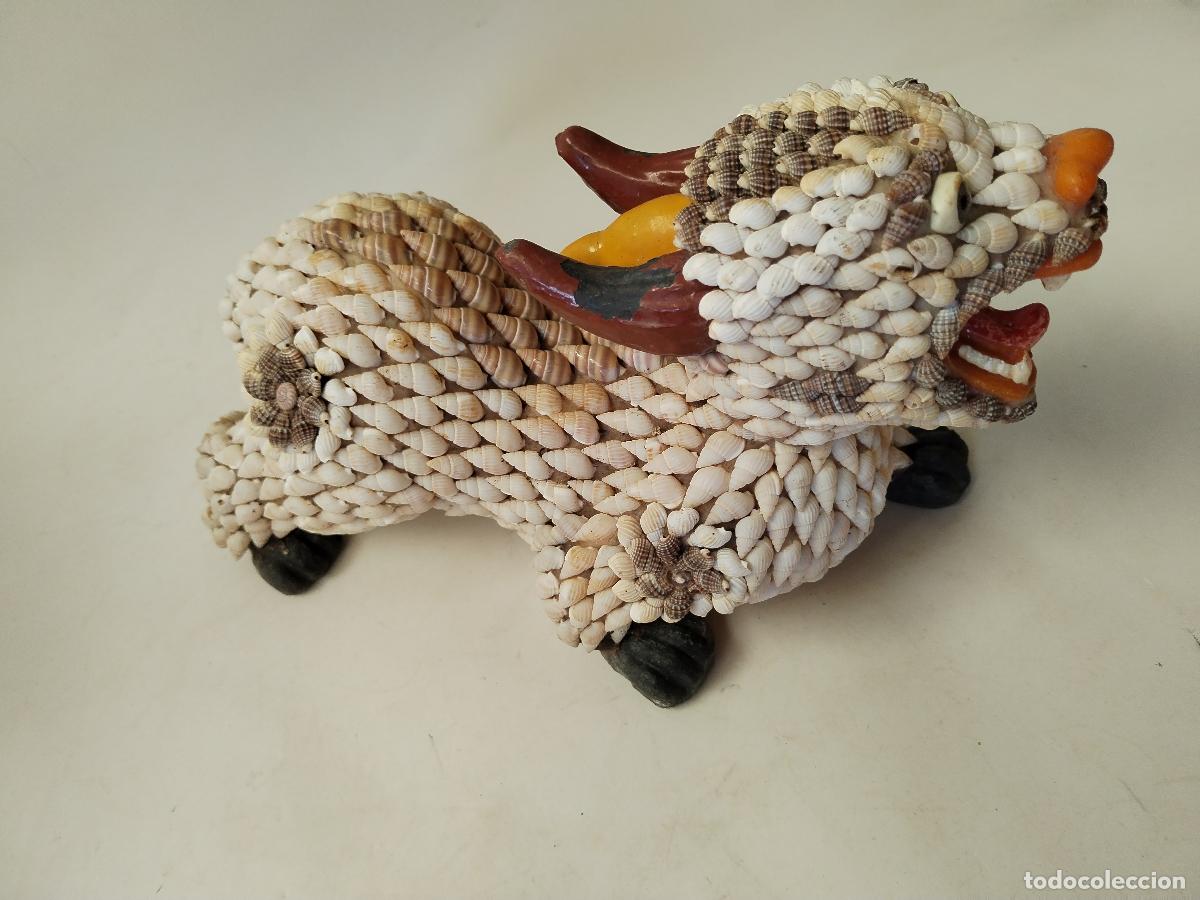 Vintage: dragon chino perro foo de caracolas de mar - Foto 5