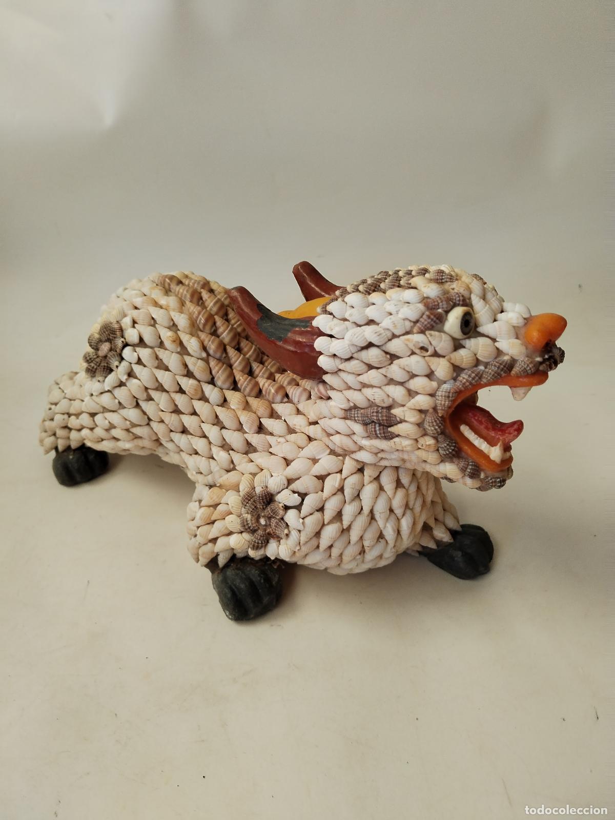 Vintage: dragon chino perro foo de caracolas de mar - Foto 6