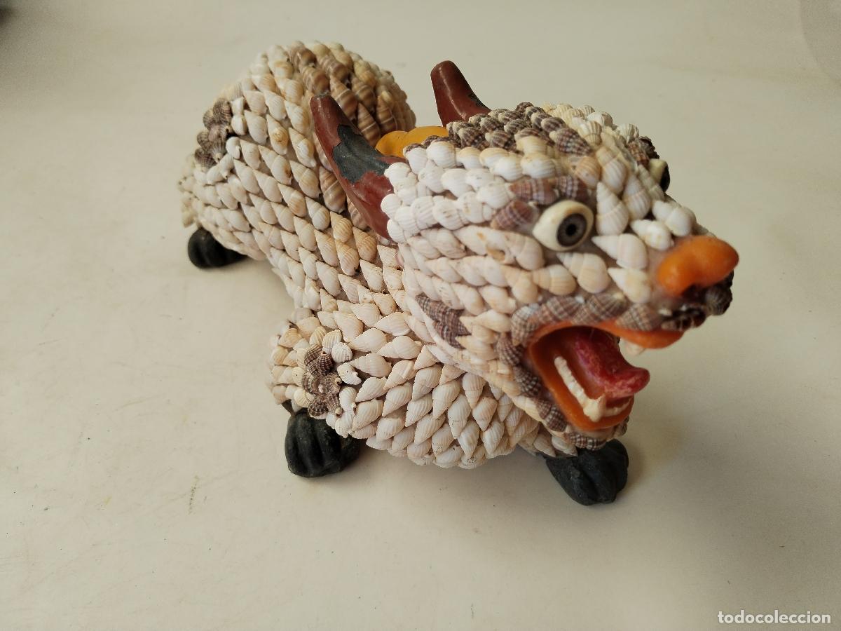 Vintage: dragon chino perro foo de caracolas de mar - Foto 8