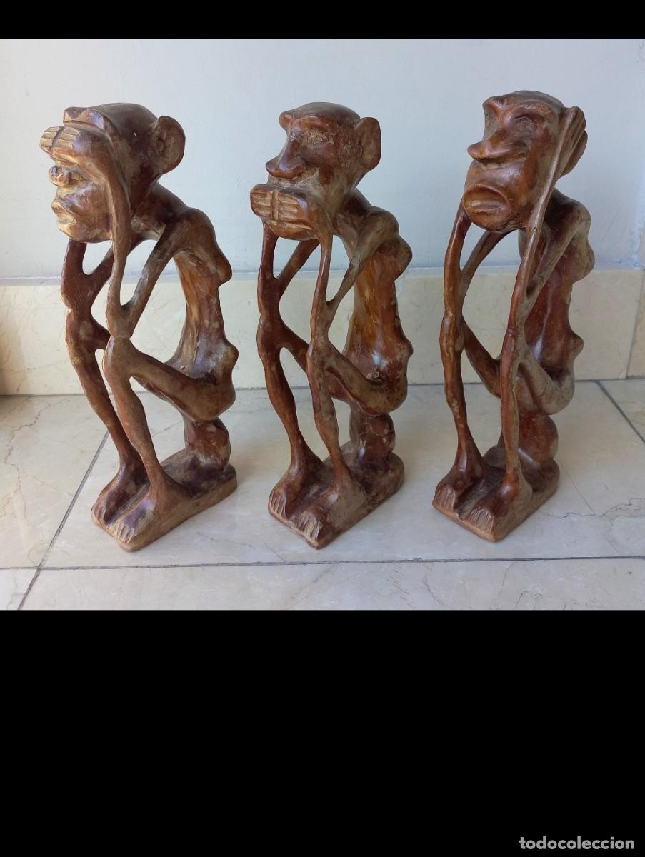 Vintage: Talla africana los 3 sabios - Foto 1
