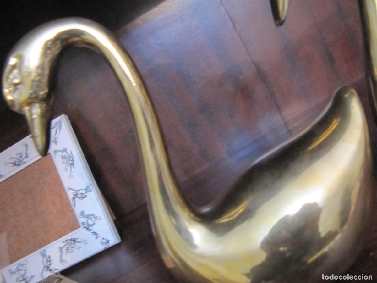 Vintage: 3 ANTIGUAS FIGURAS CISNES EN BRONCE - Foto 4