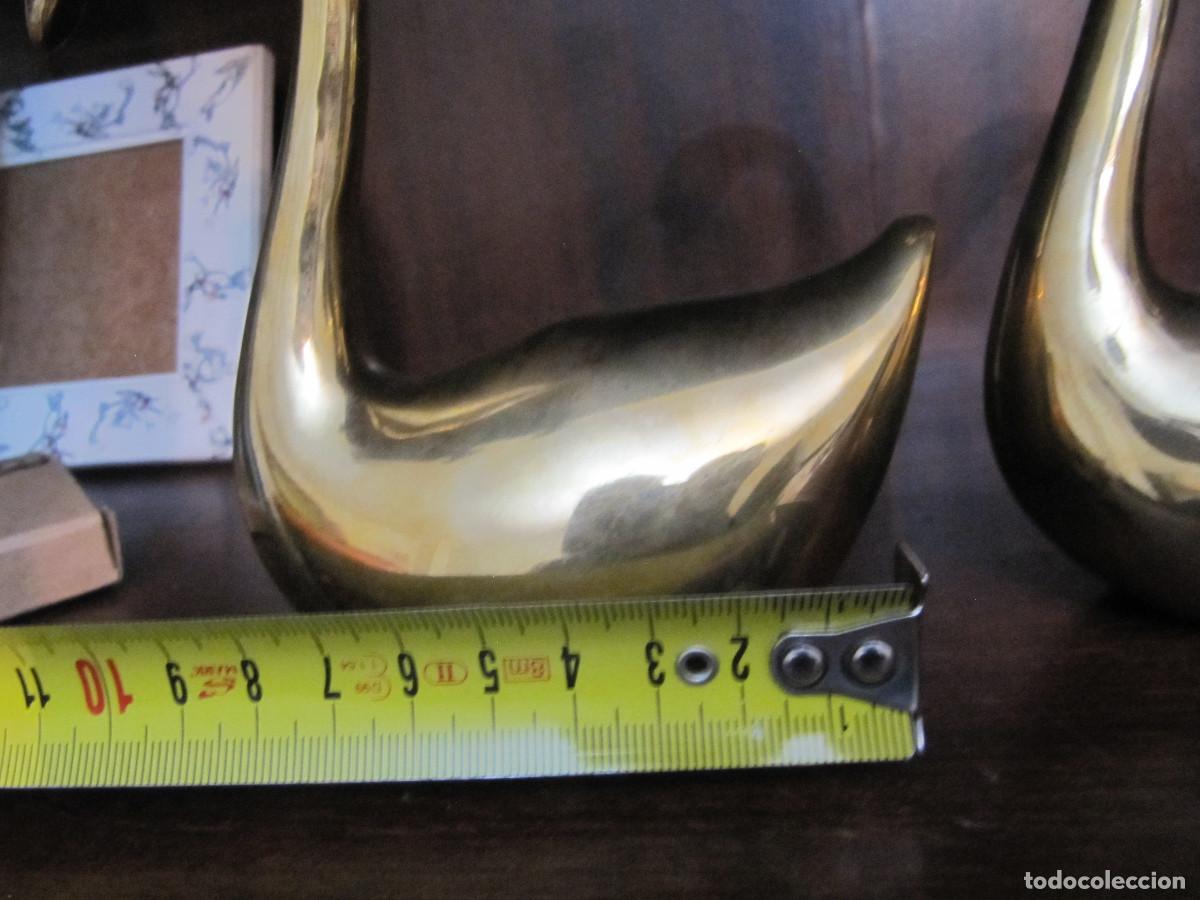 Vintage: 3 ANTIGUAS FIGURAS CISNES EN BRONCE - Foto 6