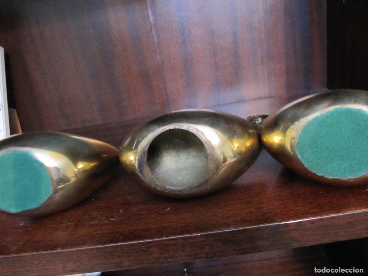 Vintage: 3 ANTIGUAS FIGURAS CISNES EN BRONCE - Foto 7
