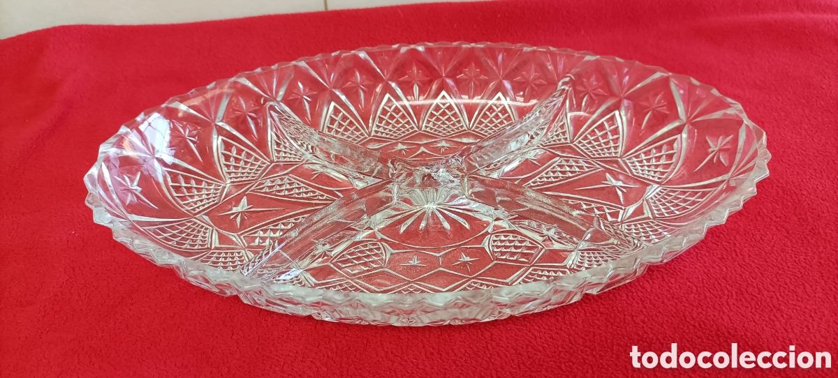 Vintage: Bandeja de cristal para aperitivos - Foto 1