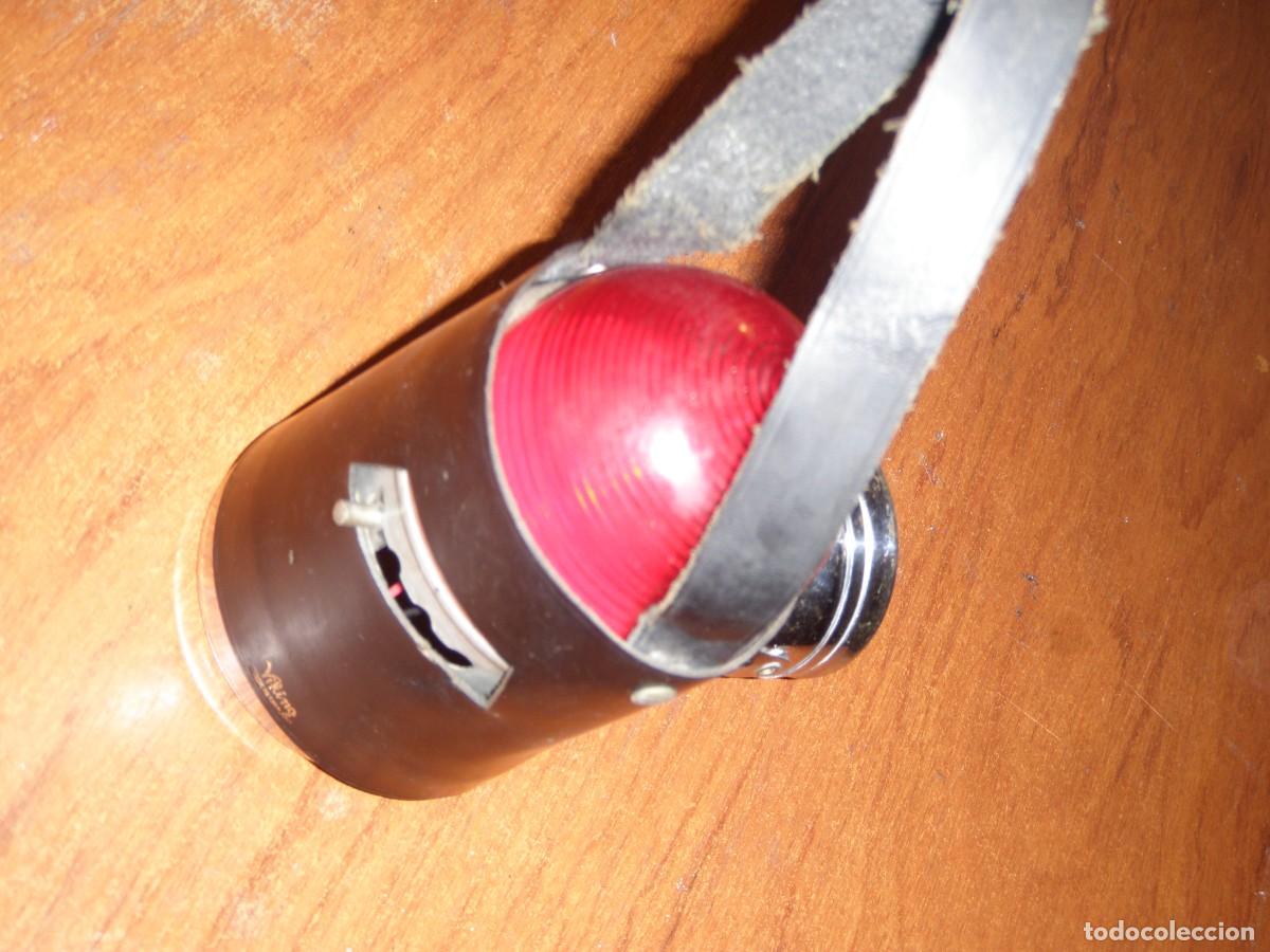 Vintage: ANTIGUA LINTERNA BALIZA CON FUNDA DE CUERO FUNCIONANDO - Foto 2