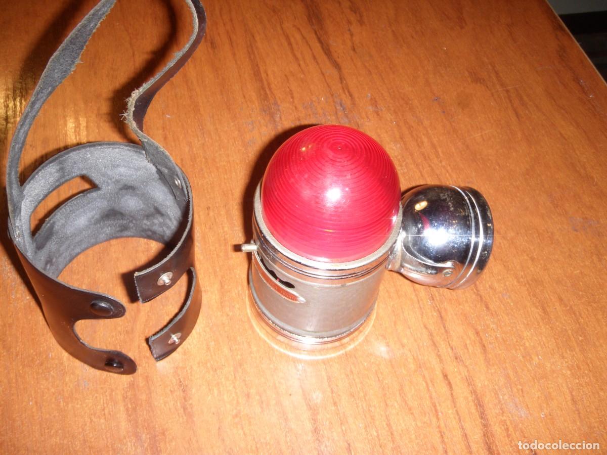 Vintage: ANTIGUA LINTERNA BALIZA CON FUNDA DE CUERO FUNCIONANDO - Foto 4