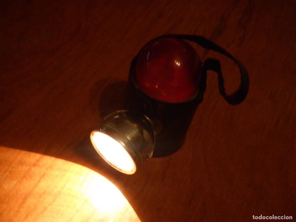 Vintage: ANTIGUA LINTERNA BALIZA CON FUNDA DE CUERO FUNCIONANDO - Foto 10