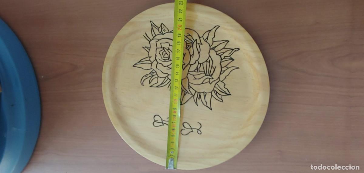Vintage: Tabla d madera redonda,para quesos,decoracion. - Foto 3