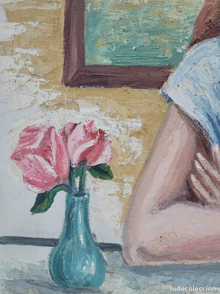 Vintage: CUADRO PINTADO AL &Oacute;LEO - Foto 5