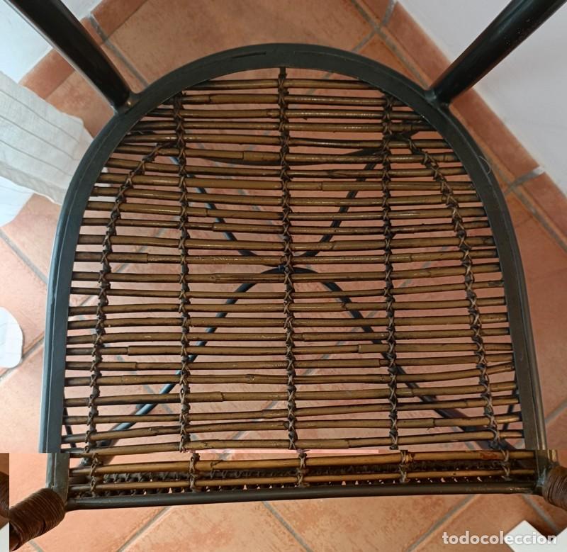 Vintage: Sill&oacute;n vintage estructura de metal,resto de bamb&uacute; - Foto 3
