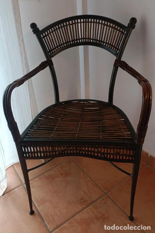 Vintage: Sill&oacute;n vintage estructura de metal,resto de bamb&uacute; - Foto 4