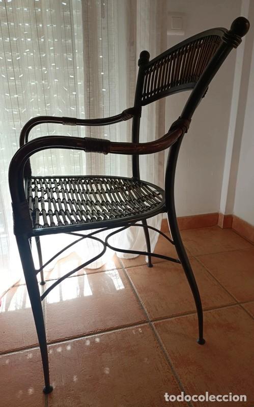 Vintage: Sill&oacute;n vintage estructura de metal,resto de bamb&uacute; - Foto 5