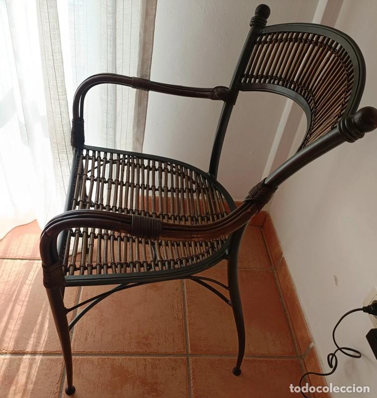 Vintage: Sill&oacute;n vintage estructura de metal,resto de bamb&uacute; - Foto 9