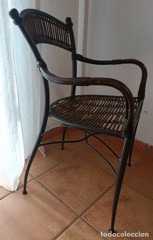 Vintage: Sill&oacute;n vintage estructura de metal,resto de bamb&uacute; - Foto 10
