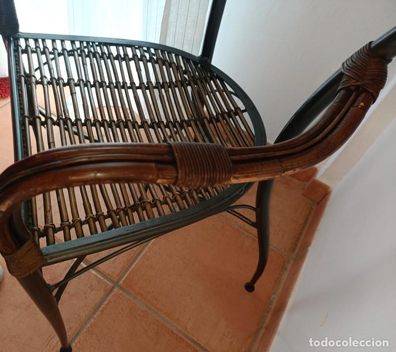 Vintage: Sill&oacute;n vintage estructura de metal,resto de bamb&uacute; - Foto 12