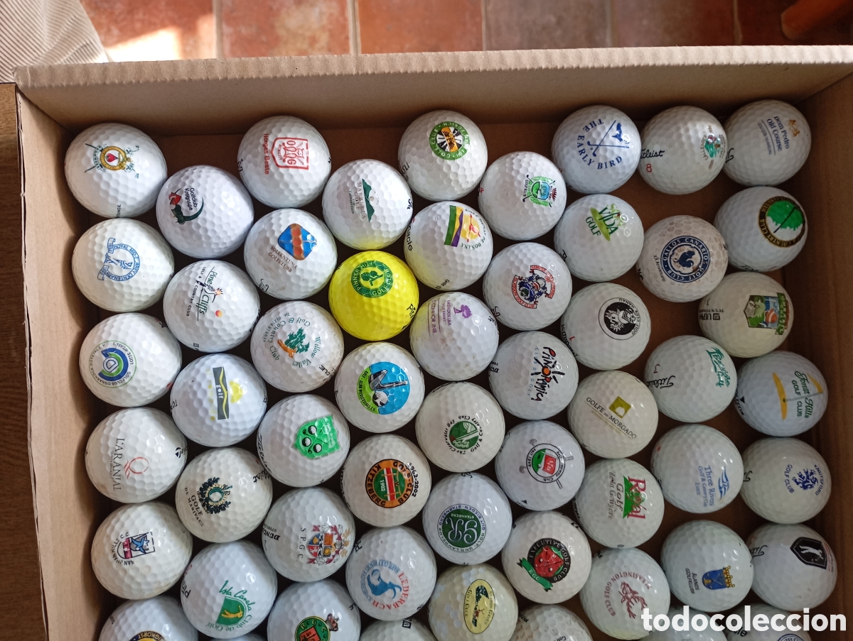 Vintage: 73 bolas o pelotas de golf,con logo de campos. - Foto 2