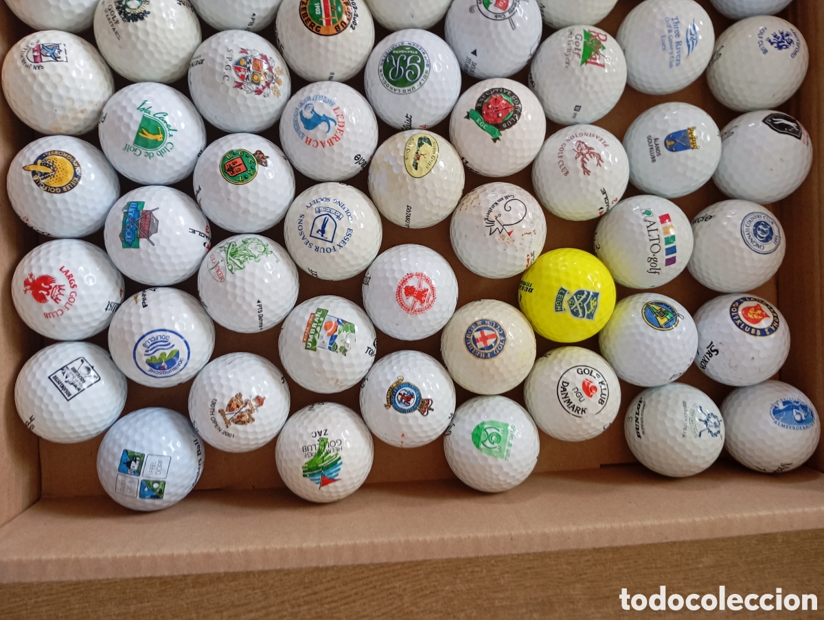 Vintage: 73 bolas o pelotas de golf,con logo de campos. - Foto 3