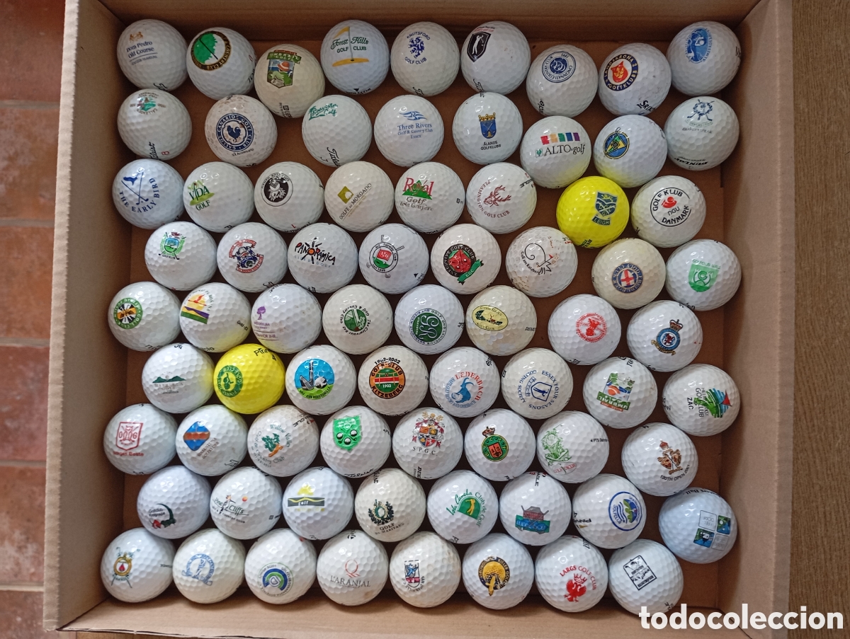 Vintage: 73 bolas o pelotas de golf,con logo de campos. - Foto 1