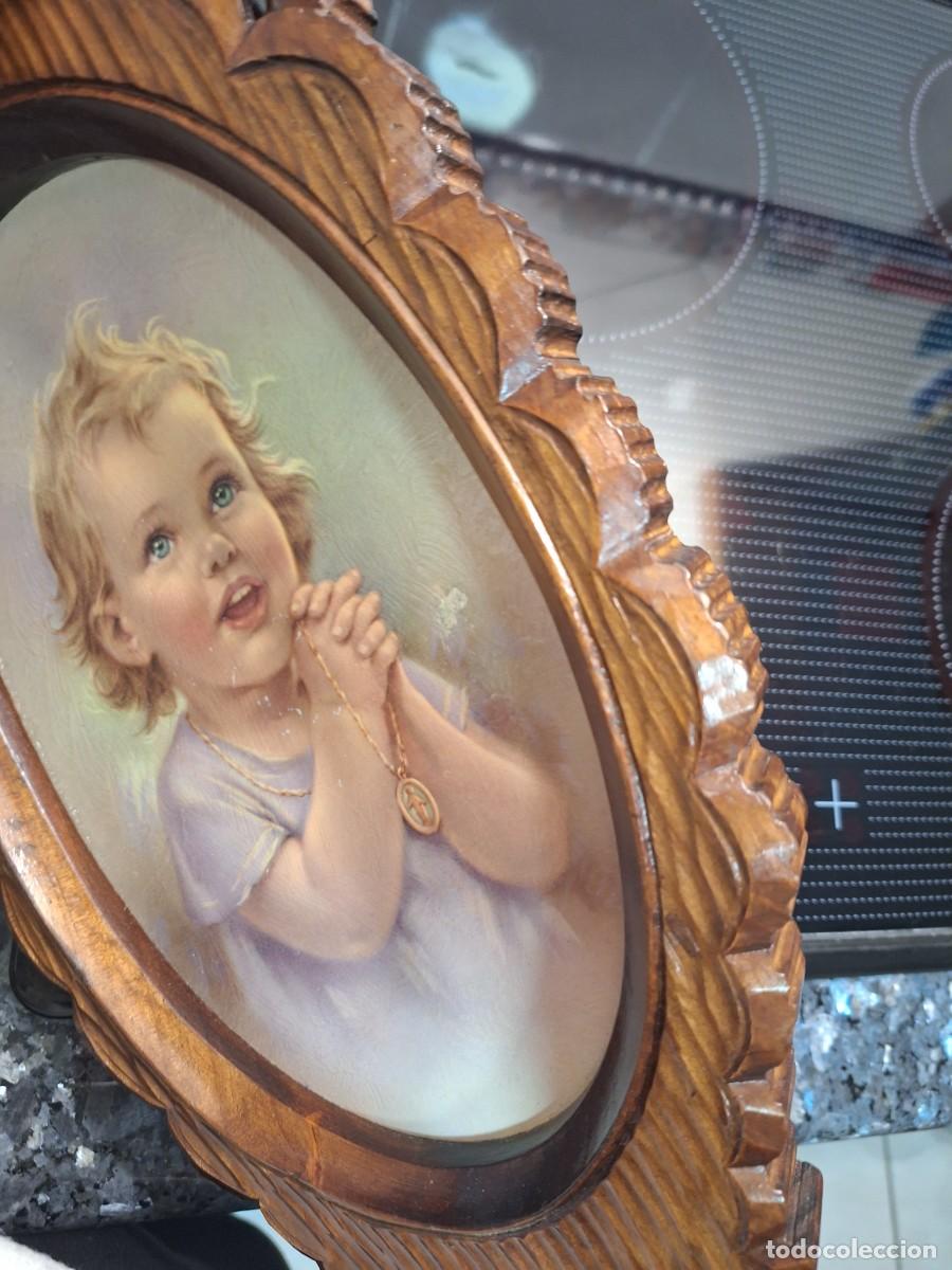 Vintage: Cuadro infantil Ni&ntilde;o rezando. - Foto 4