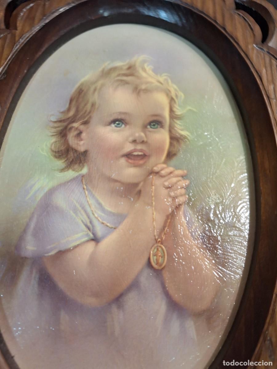 Vintage: Cuadro infantil Ni&ntilde;o rezando. - Foto 6