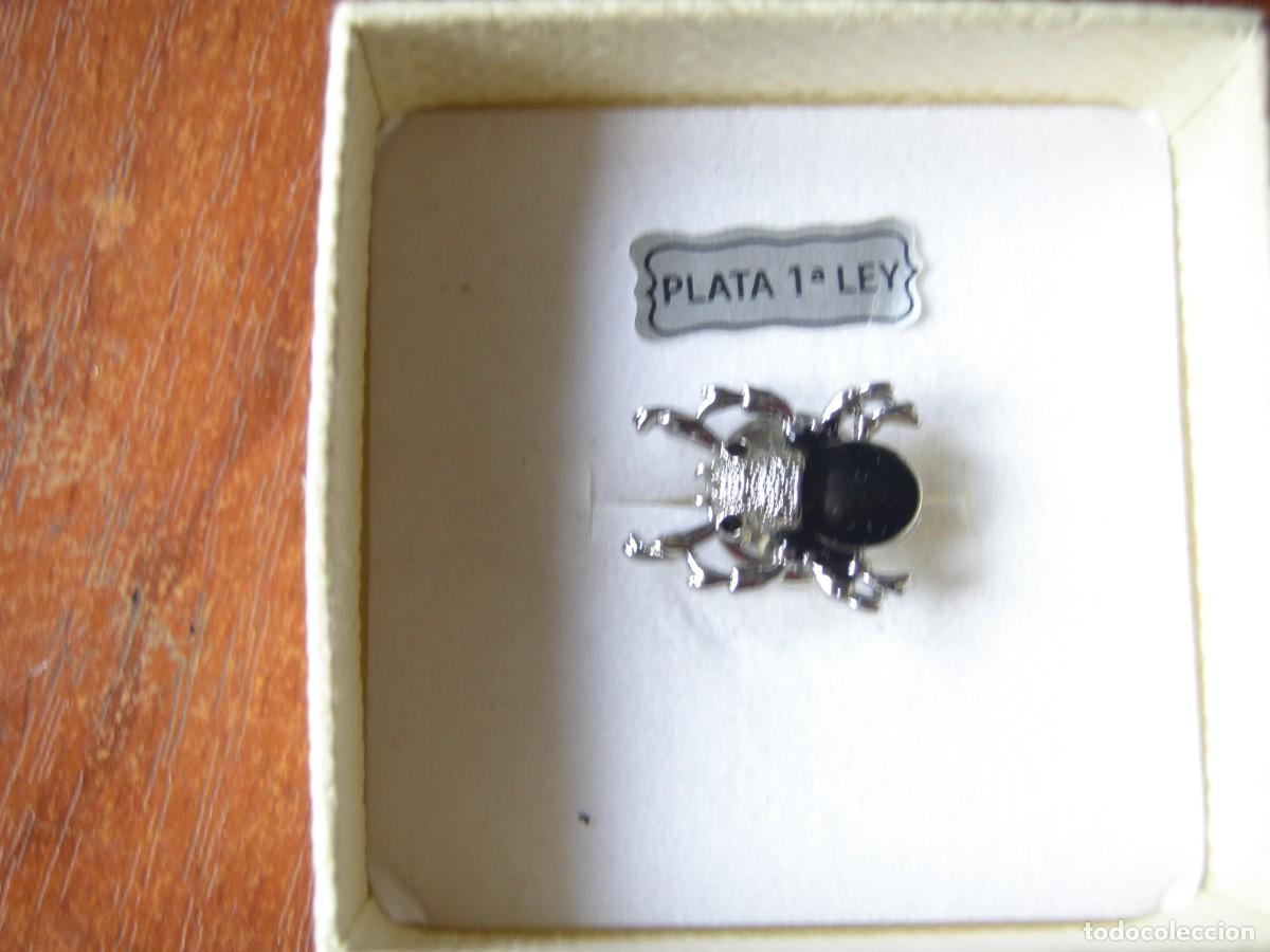 Vintage: PIN ESCARABAJO PLATA DE LEY - Foto 2