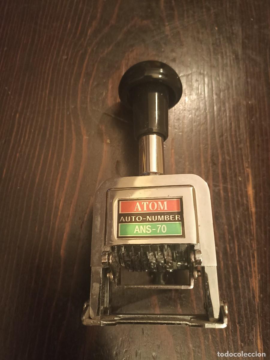 Vintage: SELLO TAMP&Oacute;N NUMERADOR ATOM - Foto 1