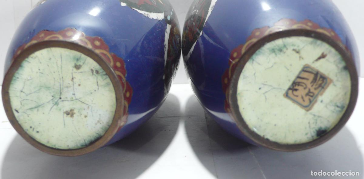 Vintage: JARRONES METAL ESMALTADO - Foto 6
