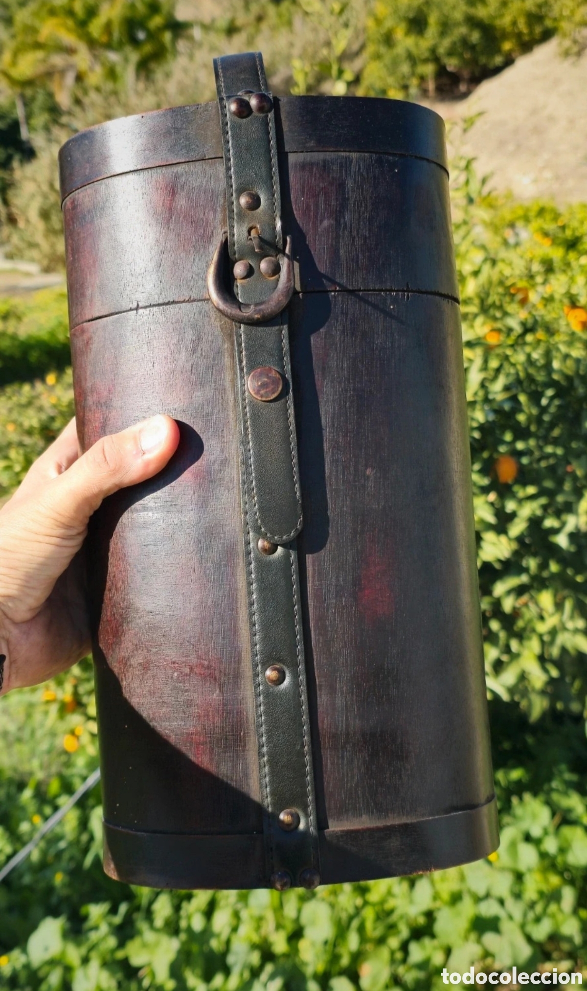 Vintage: Portabotellas cuero y madera - Foto 7