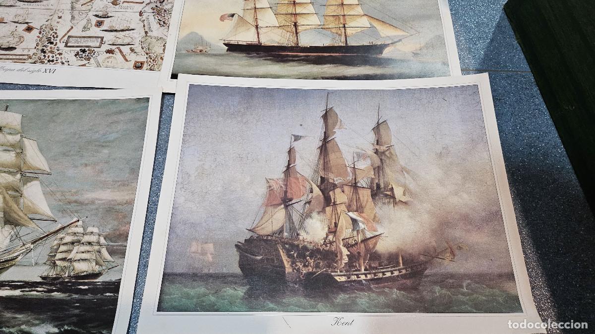 Vintage: 4 laminas de marina barcos - Foto 3